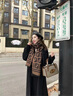MOYI 100%羊绒围巾女秋冬字母女保暖披肩双面两用百搭时尚围脖 FF羊绒版 实拍图