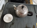 CS中国白银 银茶壶银杯子足银999茶具手工浮雕银酒杯送长辈生日礼物 百福套装（1壶3杯）约300g±10g 实拍图
