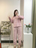 从心珊瑚绒睡衣女冬季加厚加绒保暖大码女士睡衣法兰绒长袖家居服套装 A 84111 M 高150-160重90-110斤 实拍图