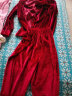 KJ睡衣女本命年红色家居服长袖睡衣睡裤套装金丝绒可外穿结婚新娘 221酒红 L(100-125斤可穿) 实拍图