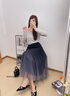 EP雅莹[星空纱裙]女装 高腰流光纱裙半身裙秋装商场同款3499Z 灰色 M 实拍图