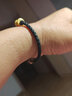 阿梵尼 黄金转运珠手链男女 六字真言手串 3D硬足金路路通 情侣礼物 大明咒男士黑皮绳男长约19.5cm 约0.8-1g 实拍图