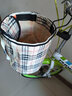 自行车车篮前车筐单车篮折叠车菜篮帆布车篓自行车篮子挂篮儿童单车车篓子 米格子【有盖】+加厚底板 实拍图