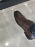 奥康（Aokang）男鞋牛皮皮鞋男士商务正装圆头系带低帮鞋子 棕色镂空皮鞋 41 实拍图