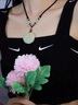 满贵人和田玉吊坠如意翡翠貔貅挂件男女款转运白玉坠玉石项链玉佩毛衣链 貔貅吊坠【翡翠绳子款】 带证书 实拍图