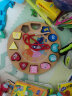 三格田（SANGTY）儿童木制穿线时钟玩具宝宝拼图数字几何形状配对积木智力玩具认知 2826动物穿线时钟 实拍图