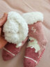 南律宝宝袜加绒袜套婴儿袜冬季加厚保暖儿童地板袜防滑男女袜子睡眠袜 白色樱桃 S码(0-2岁) 实拍图