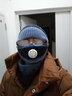 侬依拉帽子女秋冬季天毛线帽加绒加厚骑行防风防寒护耳韩版冬季保暖针织帽女 蓝色呼吸阀 三件套(帽子+围脖+面罩) 实拍图