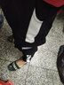 边七工装裤子男韩版潮流九分裤束脚哈伦裤秋冬季宽松束脚休闲裤子潮 黑色白条 M 建议体重85-95斤 实拍图