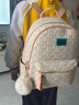 曼兹威双肩包女新款韩版女士字母印花背包学生个性书包宝妈旅行双肩背包 米白色—大号 实拍图