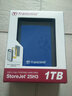 创见（Transcend）移动硬盘 USB3.1高速机械硬盘 2.5英寸高速 轻薄 便携耐用抗震保护 USB3.1 Gen1 25H3系列 蓝色 1TB 实拍图