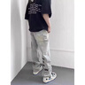 衣然呈品美式百搭黄泥色牛仔裤男夏季新款宽松休闲直筒长裤子男士高街潮牌 黄泥色【A款】 L【建议110-125斤】 实拍图