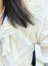 伊芙丽（eifini）伊芙丽荷叶边淑女设计感衬衫女2023夏装新款荷叶边夹花边小上衣 白色 170/92A/XL 晒单实拍图