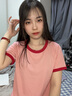 蝗裳一族女士T恤2024夏季新款韩版圆领简约百搭修身显瘦洋气上衣短袖t恤女 粉色 L 建议100-110斤 实拍图