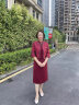 欧巴顿十一喜婆婆婚宴装平时可穿结婚妈妈礼服高贵旗袍春秋两件套连衣裙 2316红色 常规 【上衣+裙子】套装 3XL 建议115-130斤左右 实拍图