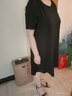 莎妮朵罗大码女装连衣裙胖妹妹夏装宽松遮肚子胖人显瘦款胖mm裙子16210 黑色【17991】 6XL建议205-220斤穿着 实拍图