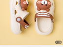 小鹿米利 儿童拖鞋夏可爱女童1-3岁卡通防滑2男软底宝宝凉拖洞洞鞋家居婴儿 棕色小熊 鞋内长13CM 实拍图