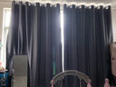 水星家纺窗帘遮光卧室防晒客厅窗帘布简约现代韩褶挂钩款蓝颖草每米定制 实拍图