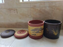 怡乐陶 宜兴原矿紫砂茶叶罐普洱七子饼大号存储罐茶罐普洱缸存茶密封罐 七饼罐富春山居图（红黄） 7饼 实拍图