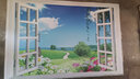 3D假窗户装饰画风景贴画仿真立体壁画客厅背景卧室床头自粘墙画 图四窗户田园风景 左右长180厘米*上下高120厘米 实拍图