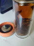 希诺（HEENOOR）双层玻璃杯女士滤网带盖珠光花茶杯耐热防烫便携泡茶水杯子礼盒装 橙色 240ml 晒单实拍图