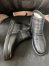 富贵鸟（FUGUINIAO）冬季短靴女雪地靴真皮羊皮毛一体中老年人妈妈棉鞋女高帮靴子女鞋 FG409黑色[羊毛保暖] 41 脚肥脚宽买大一码 实拍图