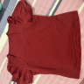 茵曼2024夏季新款法式方领套头泡泡袖修身气质显瘦棉质T恤女 复古红-K18226298 S 晒单实拍图