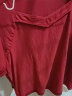 茵曼2024夏季新款法式方领套头泡泡袖修身气质显瘦棉质T恤女 大红色 M 实拍图