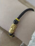 中国黄金（CHINA GOLD）黄金招财貔貅转运珠手链情侣款手绳老婆生日七夕情人节礼物送女友 【送男友】富贵貔貅手链【黑绳】约0.5g 实拍图