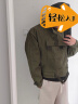 马登工装 法式瑞典机车夹克男阿美咔叽不对称设计纯棉珠帆布猎装外套 绿色 M 实拍图