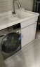 木夏经年 洗衣机柜阳台柜台一体柜太空铝定制伴侣洗衣台组合柜 吊柜需另购 130CM珍珠白左盆(右盆联系客服) 实拍图