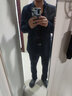 卡度顿 西服套装男三件套修身商务西装职业正装外套男新郎伴郎结婚礼服 藏青(外套+西裤+衬衫) XL【116-125斤】+7件礼品 实拍图