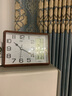 康巴丝座钟客厅挂钟简约台钟石英钟表时尚万年历时钟现代日历温度床头 2991咖木色 实拍图