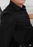 罗蒙（ROMON）长袖衬衫男商务衬衣休闲时尚纯色韩版百搭职业正装新郎伴郎装上衣 黑色 XL（建议斤130-145斤） 晒单实拍图