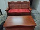中酷 实木沙发三人位红椿木沙发中式现代实木客厅沙发仿古木质沙发 三人位+长茶几【海棠色】 实拍图