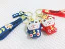 昀翕国潮醒狮招财猫钥匙扣挂件礼物卡通汽车锁匙扣吉祥物学生礼品礼物 2个装-醒狮招财猫【蓝色+粉色】 实拍图