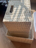 稳斯坦 W5074 草编收纳箱 仿藤编织杂物工具收纳整理筐 两扣手米色大号(35*25*18.5) 实拍图