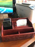 杺园 实木纸巾盒创意客厅茶几遥控器多功能收纳盒家用办公室抽纸盒 双格龙凤浮雕款 实拍图
