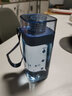 迪乐贝尔（Diller）创意方形运动水杯网红健身塑料杯耐热办公室杯子小清新便携学生杯 蓝灰色（小号400ML） 实拍图