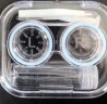 乐活旅行 隐形眼镜盒 便携美瞳盒子收纳镊子夹子吸棒佩戴工具戴取配件一体伴侣盒双联盒护理套装 透明蓝色 实拍图