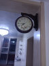 汉时（Hense）欧式双面挂钟客厅创意现代两面时钟时尚创意木质挂表石英钟HDS17 A款棕色大号 实拍图