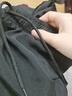 百鹊亭 裤子男2025夏季薄款潮流百搭冰丝休闲裤男宽松直筒九分小西裤男 K02黑色+灰色（直筒裤脚） XL 实拍图