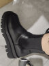 他她（TATA）烟筒靴女切尔西靴短筒加绒女靴秋冬新款GXB01DD0 黑色（单里） 36 实拍图