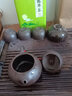 矜瓷 紫砂壶泡茶壶宜兴朱泥西施壶陶瓷泡茶器纯半手工功夫茶具 刻绘鱼戏石瓢壶球孔花茶 紫泥西施壶 实拍图