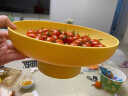 ku-life高脚干果盘水果盘可沥水果篮糖果盘网红零食点心托盘塑料茶点盘高足盘 黄色 晒单实拍图