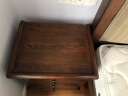 巢趣 家具 美式床头柜 卧室床头柜 美式乡村床边柜储物柜 黑胡桃色3抽 实拍图