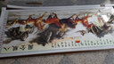 良品大师流水生财山水画办公室挂画中式客厅装饰画靠山图茶室字画风景壁画 八骏图A1 106*249cm宣纸+红木框（大气款） 实拍图