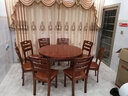 萱逸轩 实木餐桌椅组合现代简约折叠可伸缩两用家用吃饭小户型饭桌圆桌 海棠色 1.2米 一桌8椅 实拍图