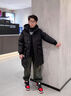 保姆贝贝儿童羽绒服中长款男款过膝2025冬季新款加厚中大童男童学生外套 黑色 160 实拍图