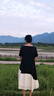 独束大码女装【黑标系列】2024夏精致派对法式撞色鱼尾短袖连衣裙 赫本黑 XL (尺码：3) 实拍图